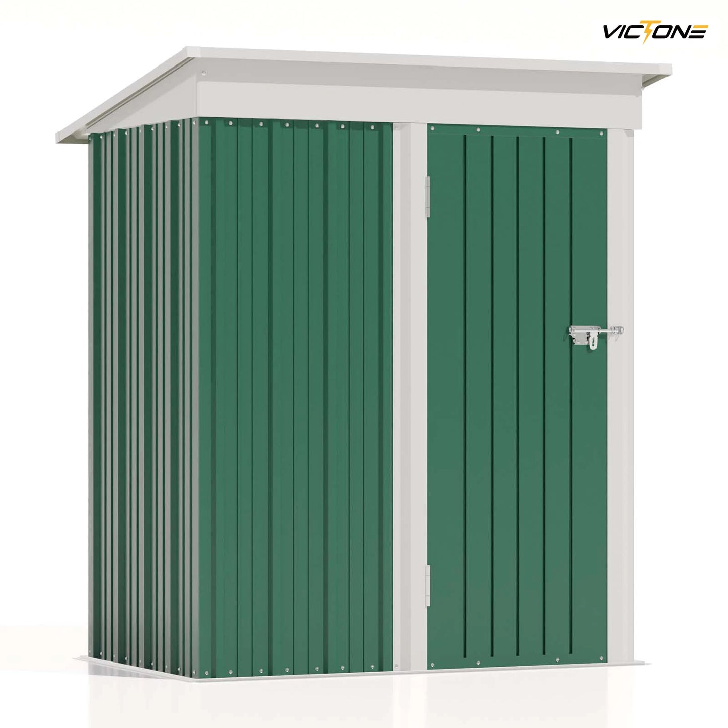 5x3 FT Outdoor Metal Tool Shed with Sloping Roof and Lockable Door