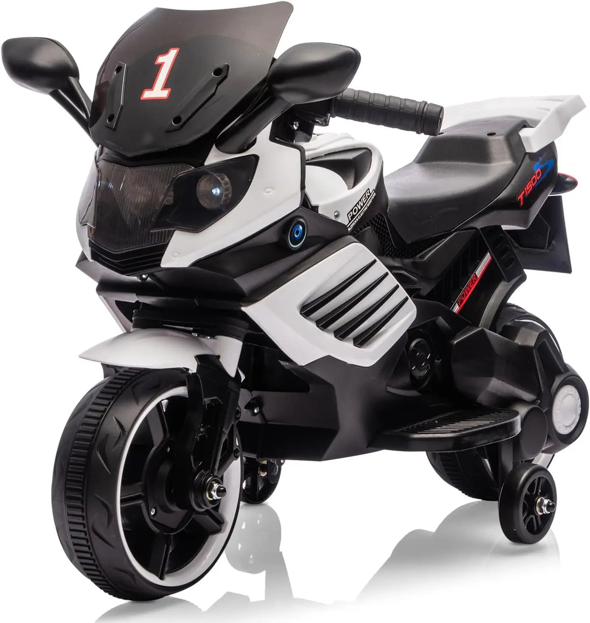 6V Kids Motorcycle, Electric Ride On Toy with Training Wheels, Working Headlight, Horn & Music,for Toddlers Boys Girls 3-6Y