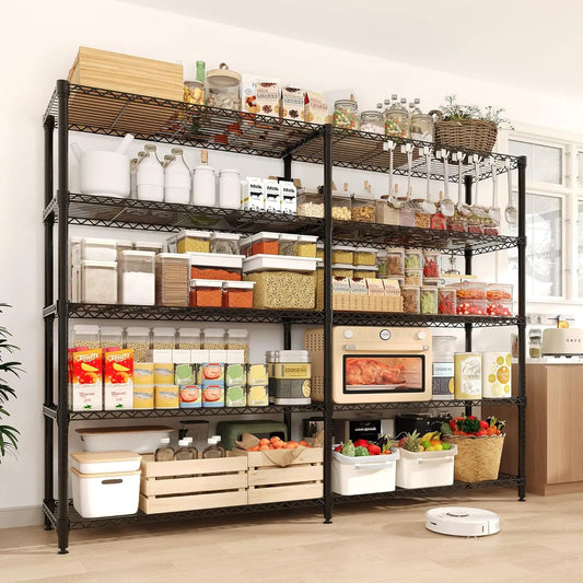 Commercial grade Heavy Duty Metal Shelving 4/5 Tiers Adjustable Organization for Pantry, Kitchen or Garage