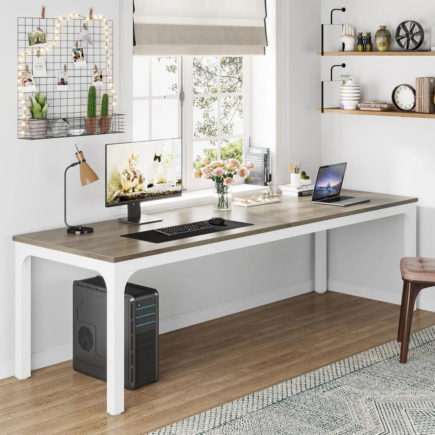 78.7 Inches Extra Long Computer Desk 2 Person Desk,, Work station for Home Office