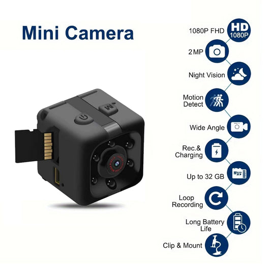 Nanny Cam Full HD with Night Vision Motion Activation for Indoor Outdoor Security