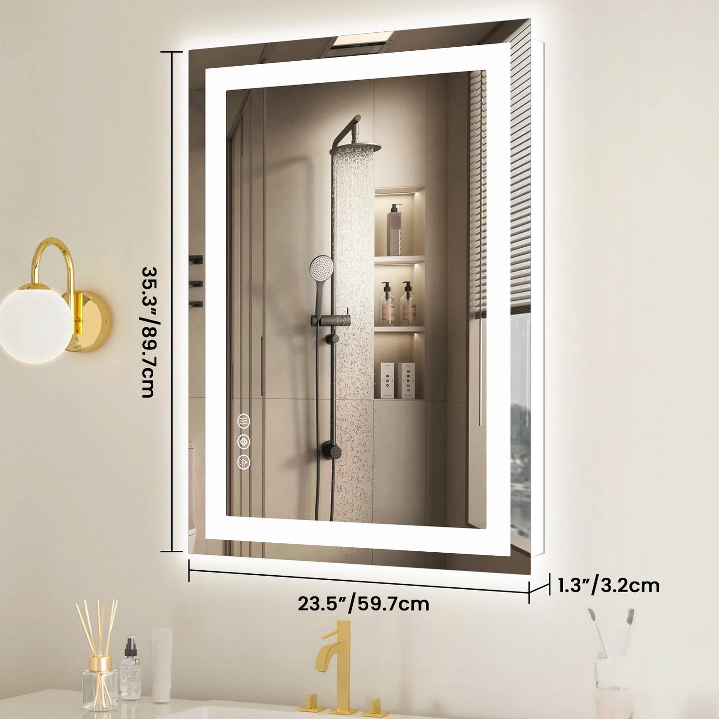 36"x 24"LED Bathroom Vanity Mirror with Front Light and Backlit or Living Room