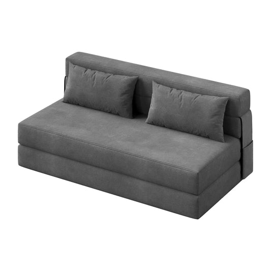 4-in-1 Folding Convertible Bed Sleeper Soft Corduroy Loveseat Couch With Pillow Space-Saving Fold Out Chair Bed For Room