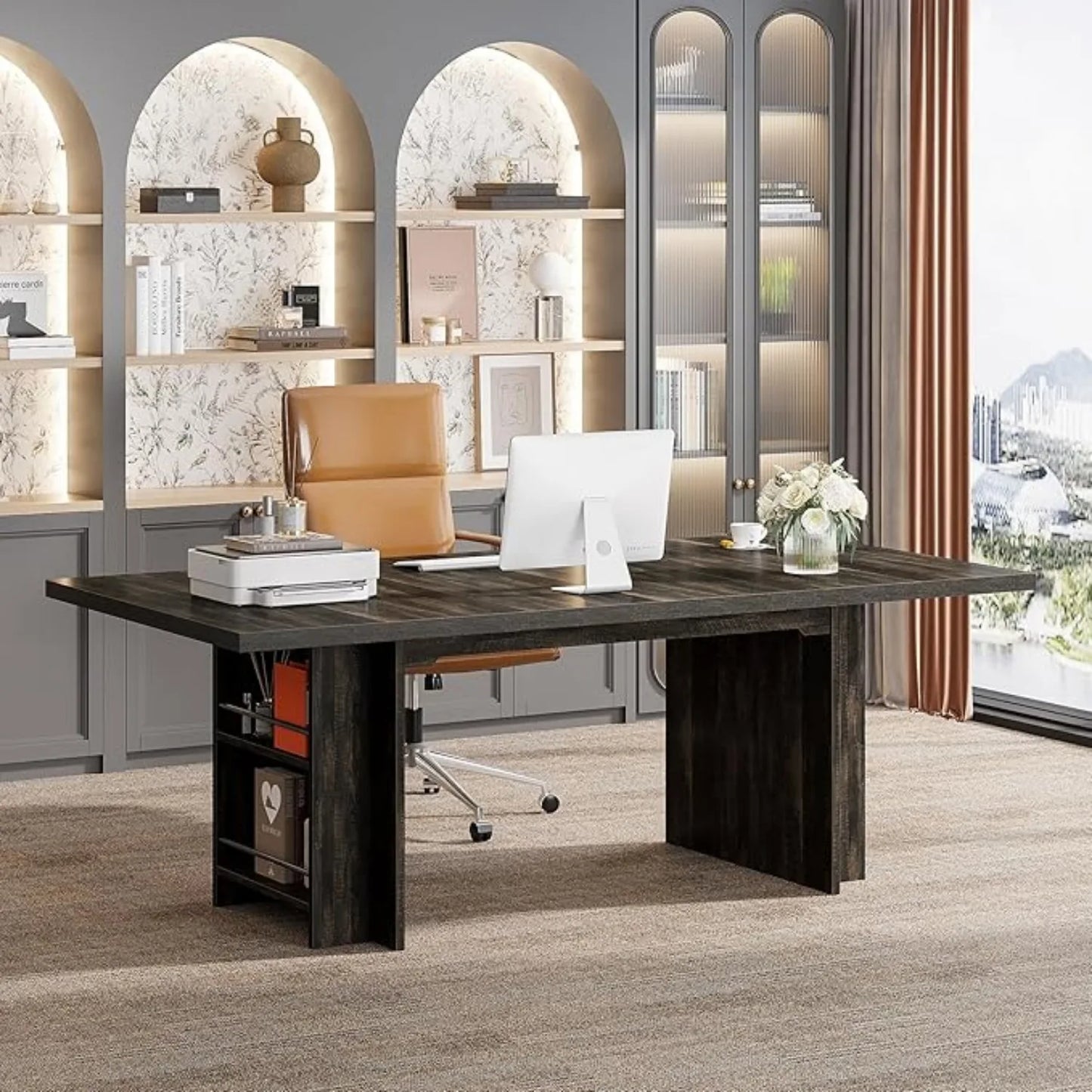 Computer Deskor Modern PC Table, Office Table, Work Table or Dining Table with Storage for Home or Office