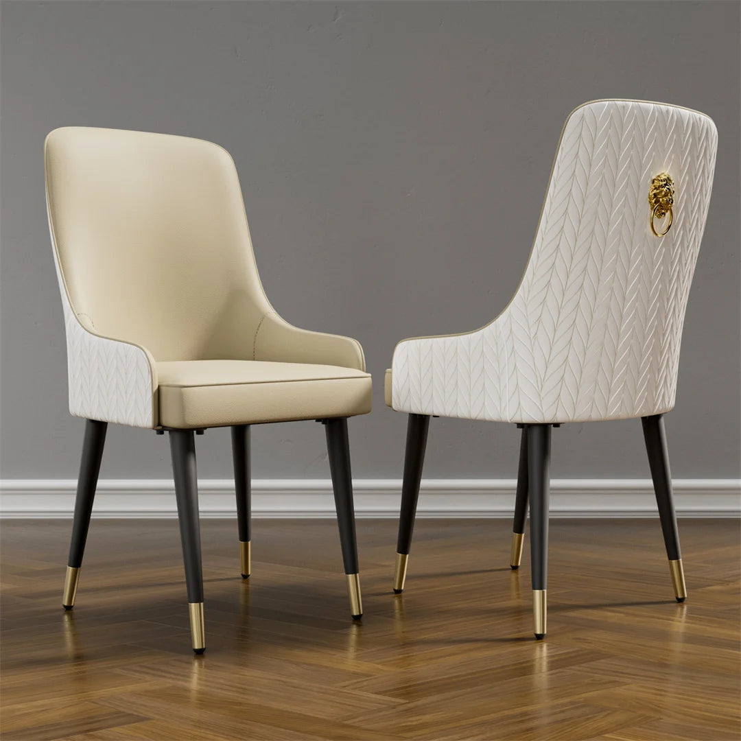 Set of 2 Luxury Microfiber Leather Dining Chairs