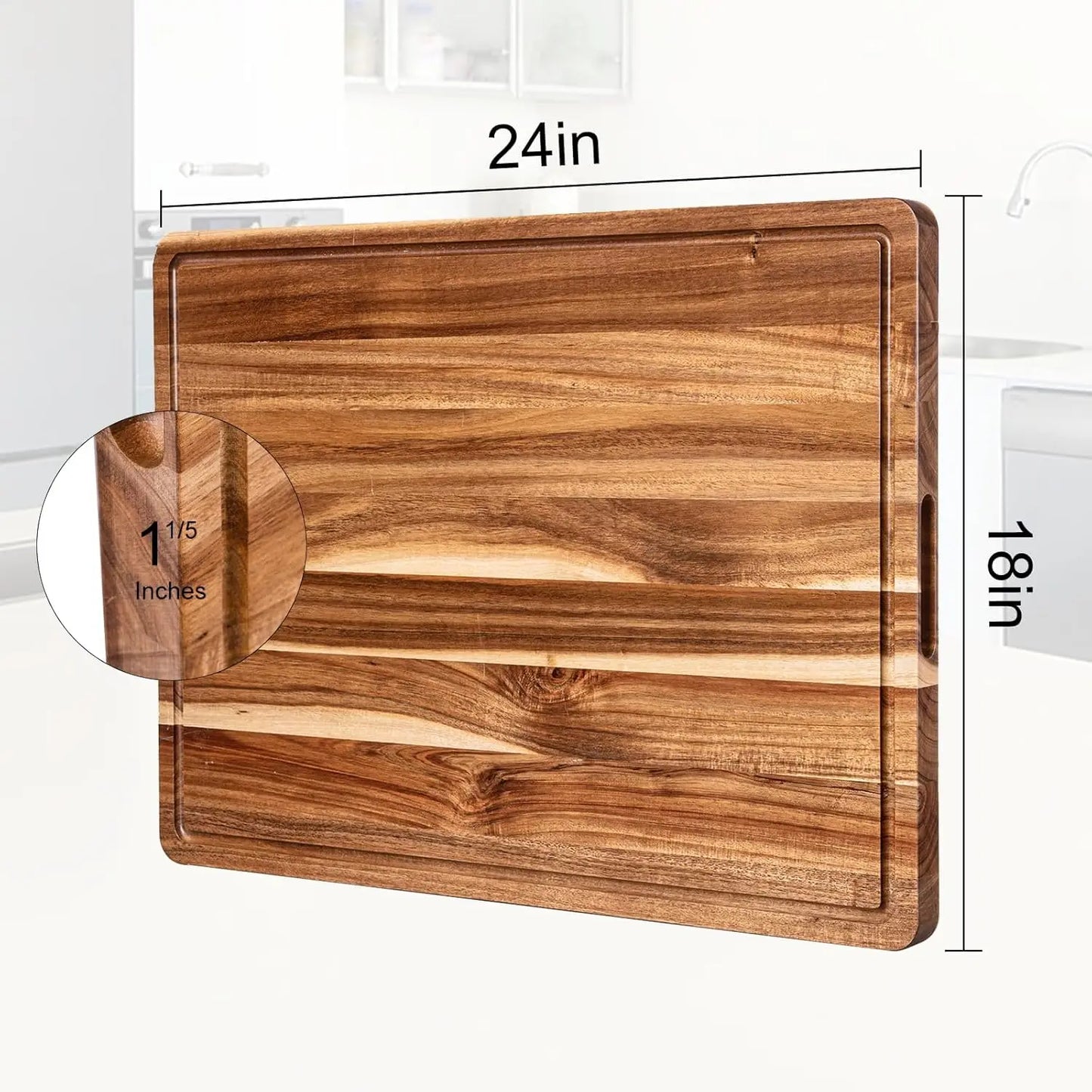 Extra Large Wood Cutting Board with Juice Groove