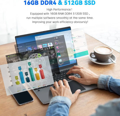 15.6 Inch Laptop Notebook Computer With  Windows 11 16G RAM