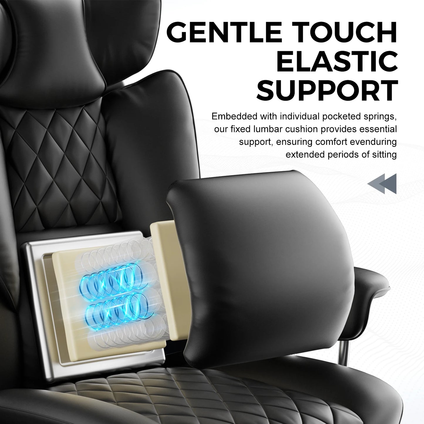 Big and Tall Ergonomic Office Gaming Chair  with Pocket Spring Lumbar Support  and Footrest