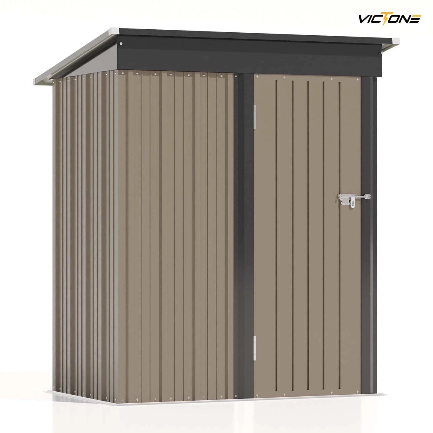 5x3 FT Outdoor Metal Tool Shed with Sloping Roof and Lockable Door