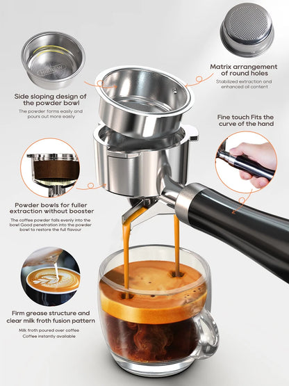 Semi Automatic Espresso Coffee Machine Temperature Adjustable Cold/Hot Super Slim Coffee Maker Cappuccino