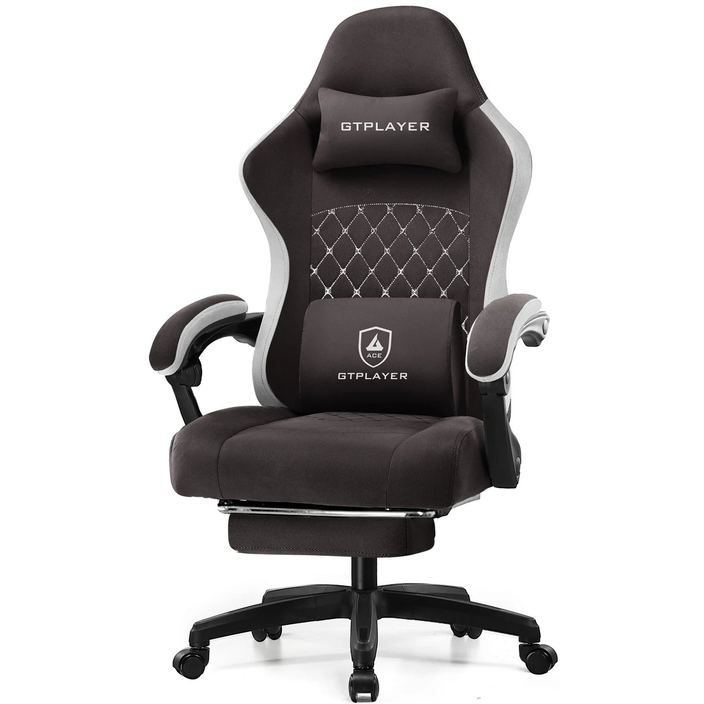 Ergonomic Gaming Chair with Pocket Spring Cushion, Linkage Armrests & Footrest,  Lumbar Support