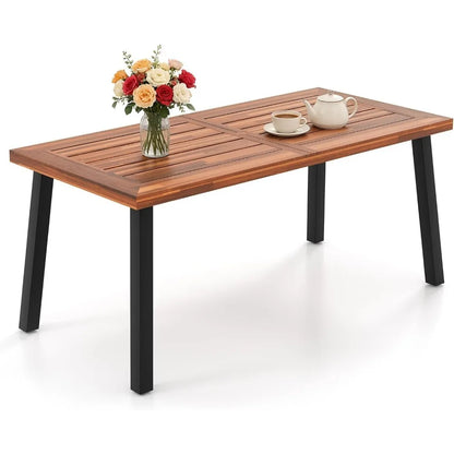 Outdoor Picnic Table for Backyard, Garden, Lawn, Farmhouse