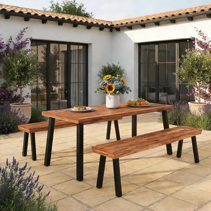 Outdoor Picnic Table for Backyard, Garden, Lawn, Farmhouse