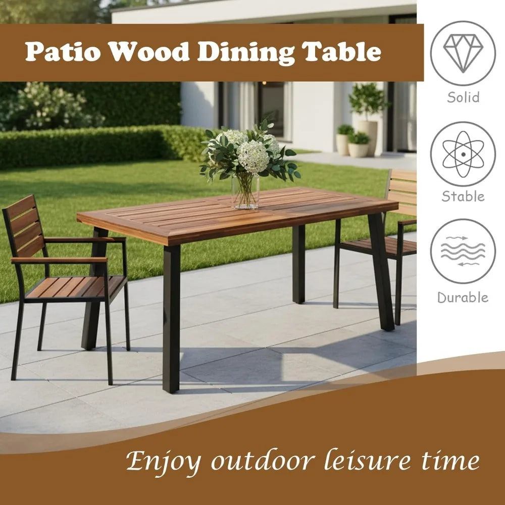 Outdoor Picnic Table for Backyard, Garden, Lawn, Farmhouse