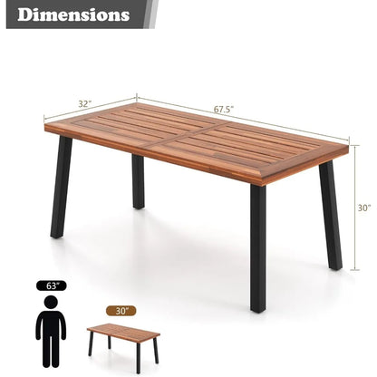 Outdoor Picnic Table for Backyard, Garden, Lawn, Farmhouse