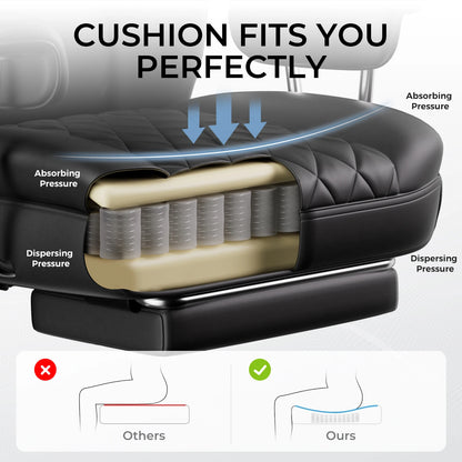 Big and Tall Ergonomic Office Gaming Chair  with Pocket Spring Lumbar Support  and Footrest