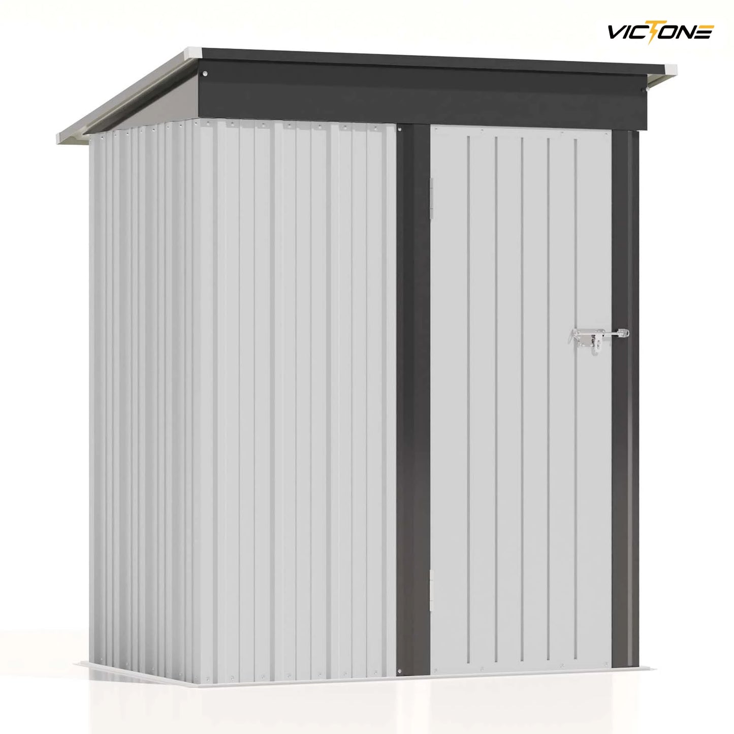 5x3 FT Outdoor Metal Tool Shed with Sloping Roof and Lockable Door