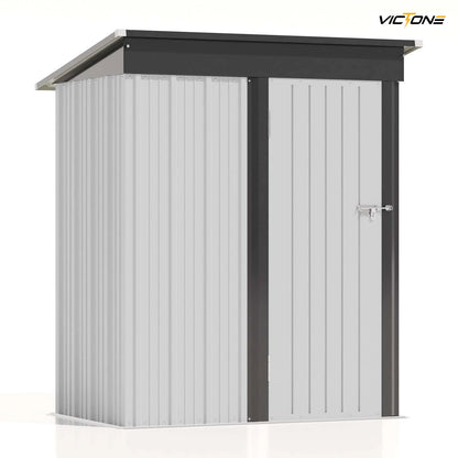 5x3 FT Outdoor Metal Tool Shed with Sloping Roof and Lockable Door