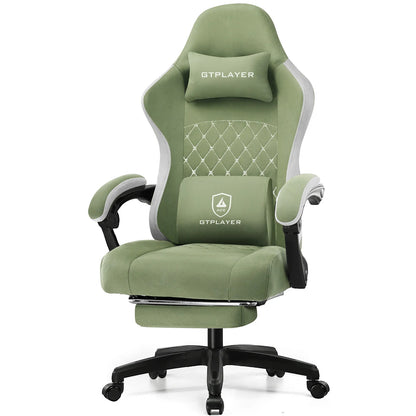 Ergonomic Gaming Chair with Pocket Spring Cushion, Linkage Armrests & Footrest,  Lumbar Support