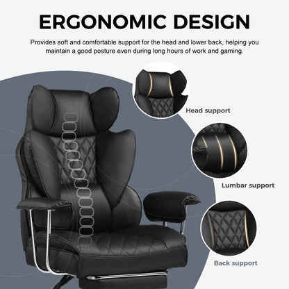 Big and Tall Ergonomic Office Gaming Chair  with Pocket Spring Lumbar Support  and Footrest