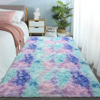Soft Fluffy Home Mat-Dye Plush Carpet
