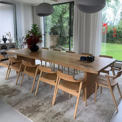 Modern Oak Ash Walnut  Rectangle Solid Wood Wooden Dining Table  6 8 10 12 Seater Table and Chairs for Dining Room