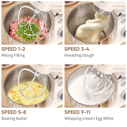 Kitchen Food Stand Mixer, 1200W 11-Speeds DC Motor, Digital OLED Screen, Electric Food Mixer with Dough Hook, Whisk