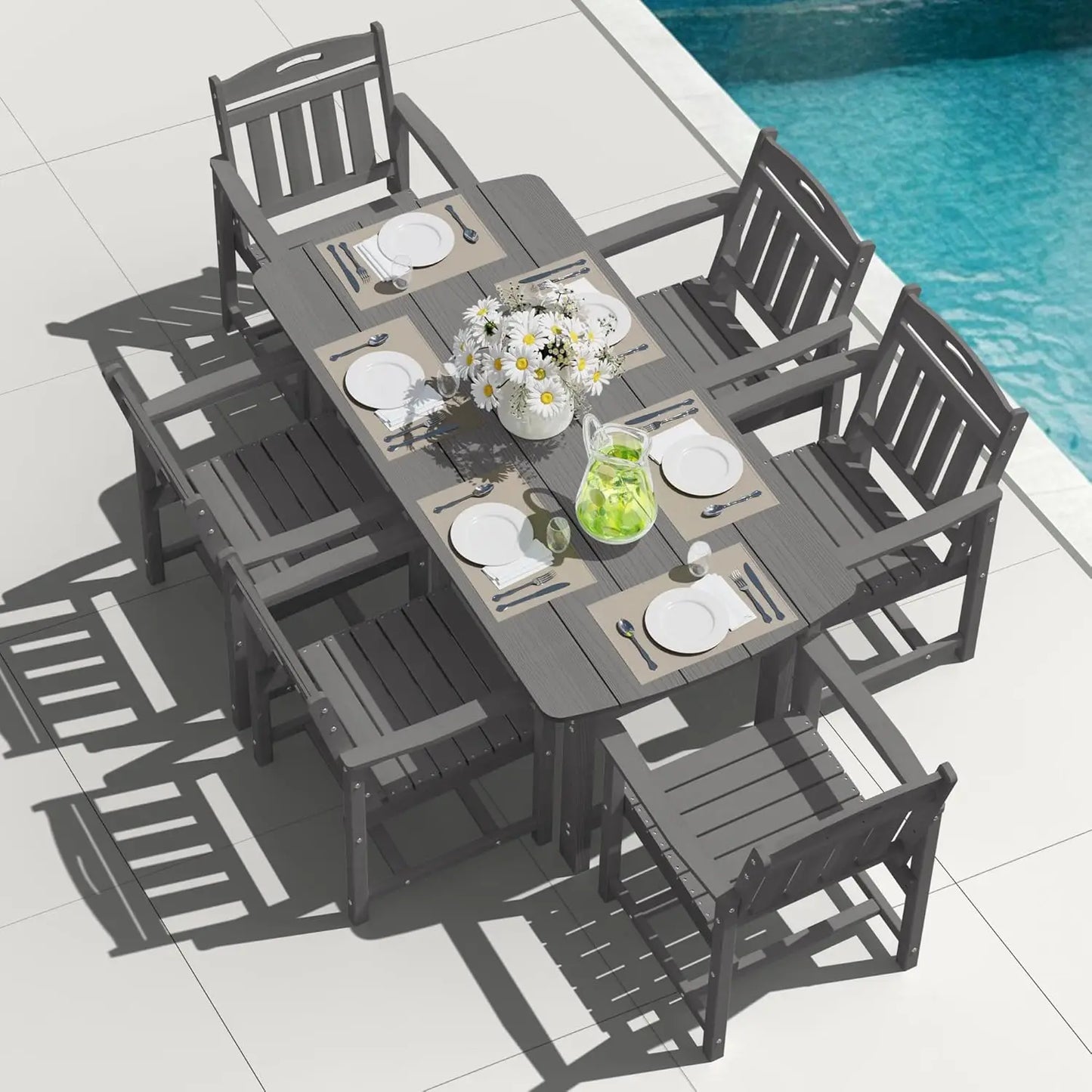 All-Weather 7-Piece Outside Table and 6 Chairs