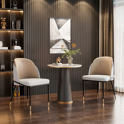 Faux Leather Dining Chairs Set of 2,