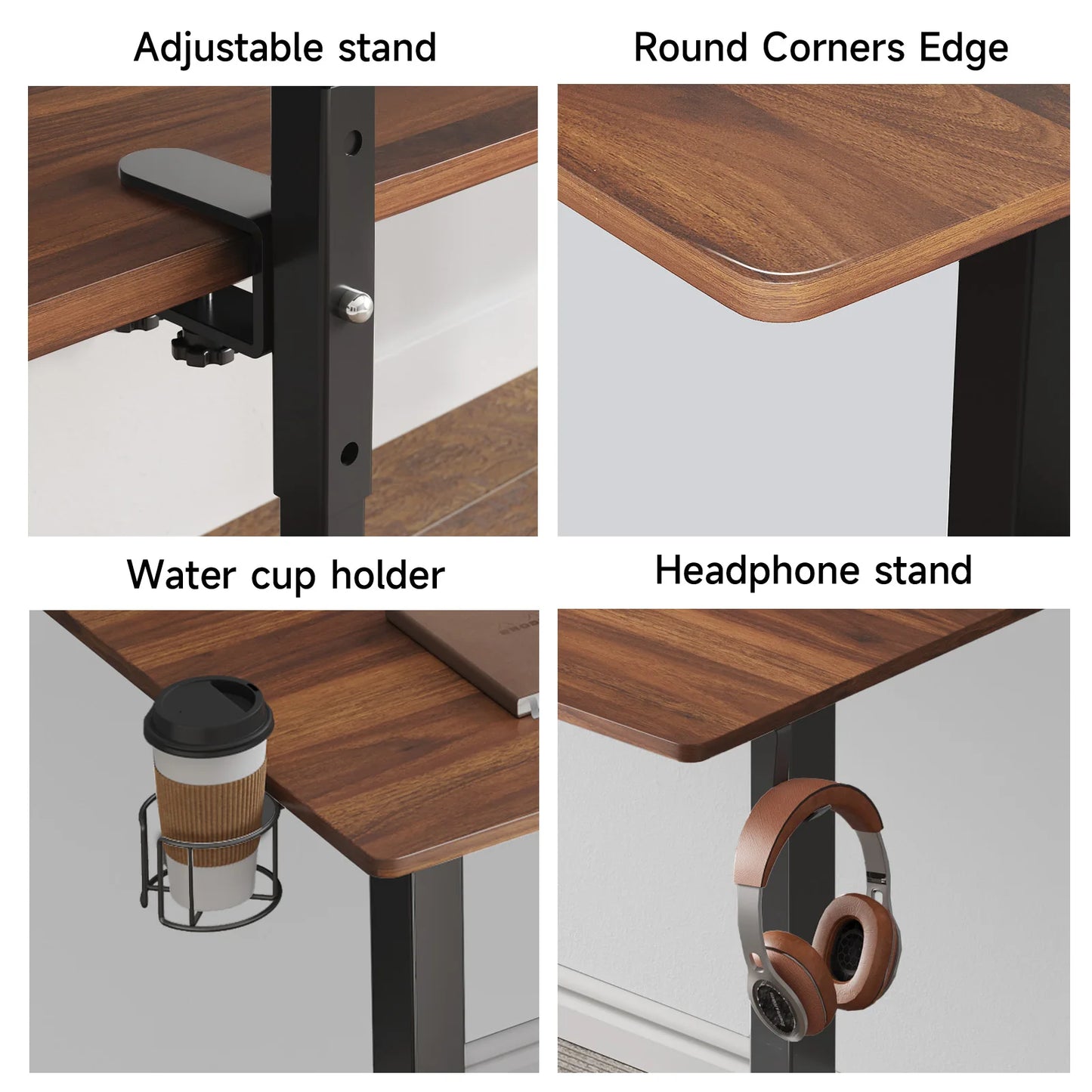 Electric Stand Up Desk with Memory Controller & Adjustable Height  2 Adjustable Monitor Shelves