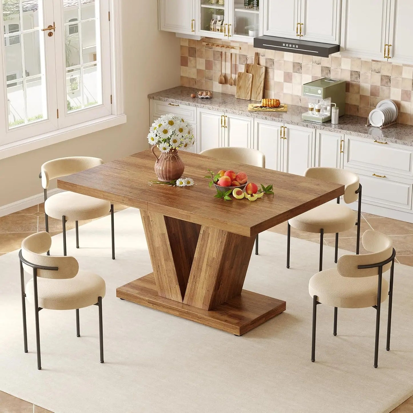 47 Inches Dining Table for 4,  for Dining Room, Kitchen, Living Room