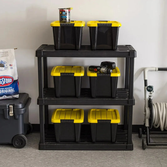 20 Qt. Plastic Storage Bins with Lids, Stackable Storage Containers, Totes, 6 Pack