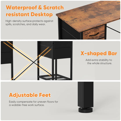 55 Inch Computer Desk  with 4 Drawers