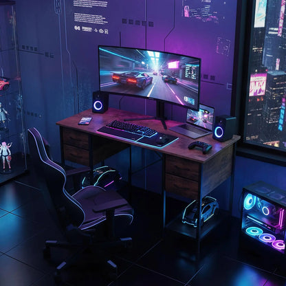 55 Inch Computer Desk  with 4 Drawers