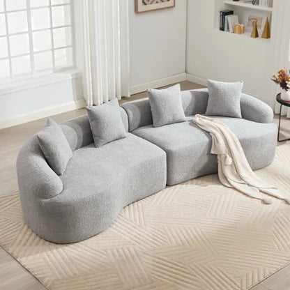110'' Curved Modular Sectional Sofa Chenille All-Foam Frameless Couch
