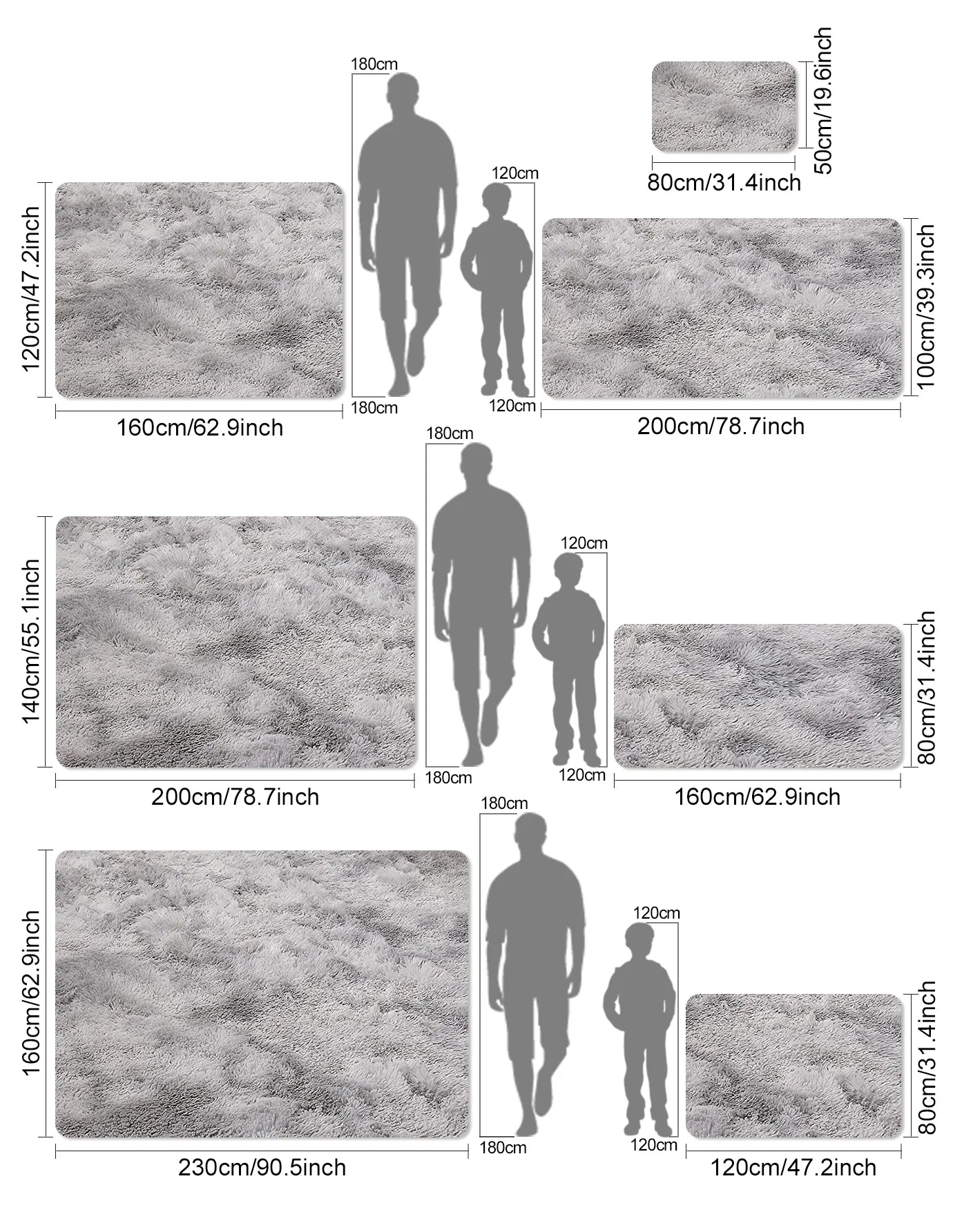 Soft Fluffy Home Mat-Dye Plush Carpet