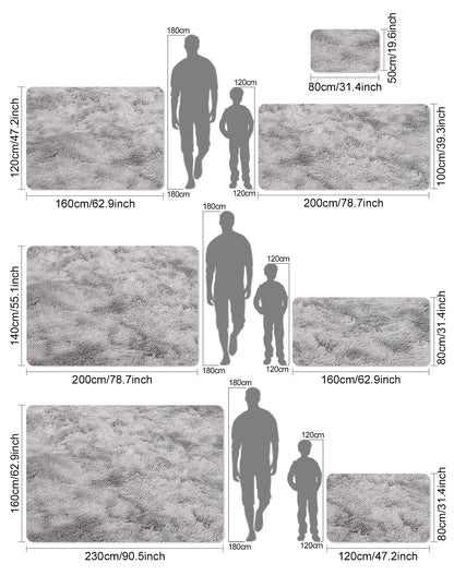 Soft Fluffy Home Mat-Dye Plush Carpet