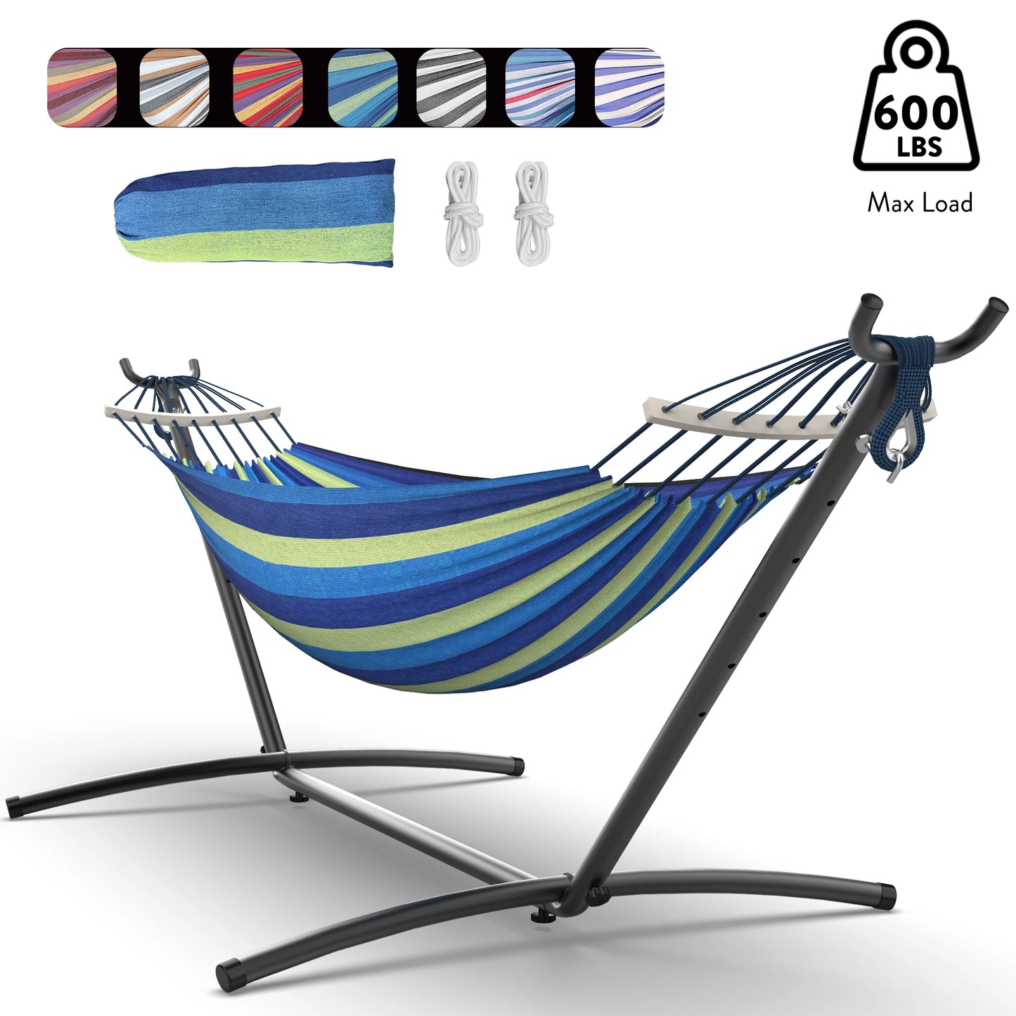Adjustable Stand Hammock - 600lb Capacity Stylish Hammock Bed with Storage Bag for Outdoor Relaxation