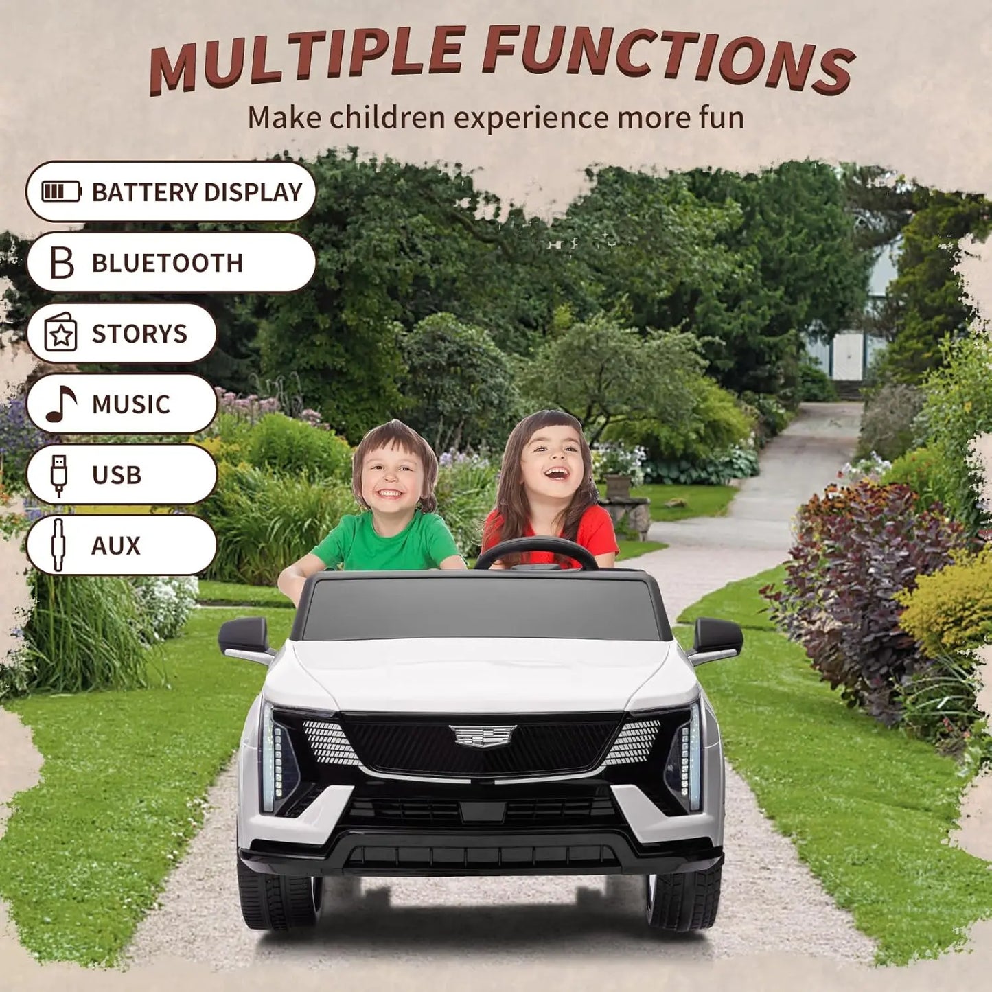 24V Kids Ride on Battery Powered Electric Vehicle w/Remote Control, 2 Seater 4-Wheel Shock Absorbers