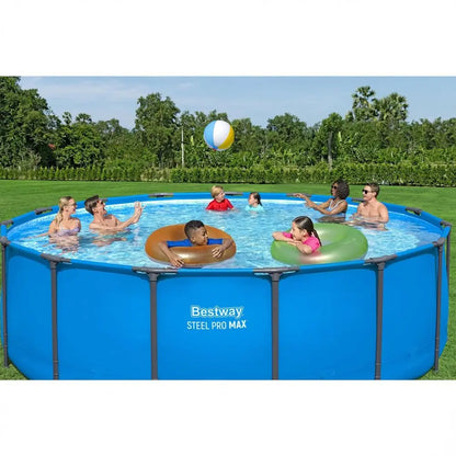 Steel Pro MAX 15 x 48 Above Ground Pools, Round Metal Frame Outdoor Swimming Pool for Backyard, Blue, Pool, Custom