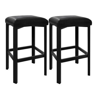 Counter Height Bar Stools Set With PU Leather Seat And 2 Inch Thick Upholstery Modern Heavy Duty Metal Frame Base Easy Assembly For Kitchen Island And Bar Counter Available In Set Of 2 Or 4