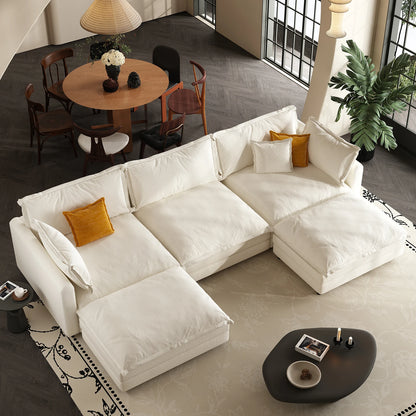 Modular Sectional Cloud Couch with Ottoman