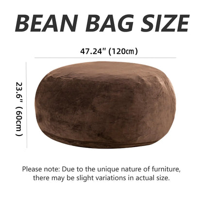 Adult beanbag chair with padded beanbag inside, memory foam chair, soft flannel washable cover, ideal reading seat for bedrooms and dorms.