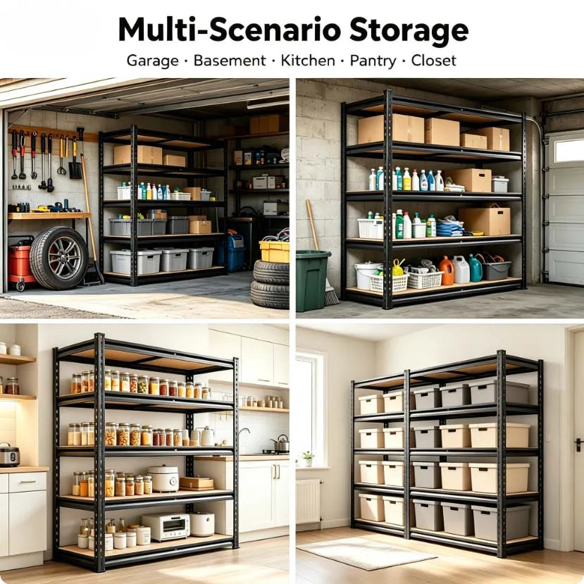 Heavy Duty Metal Storage Rack 5 Tier Adjustable Utility Shelving