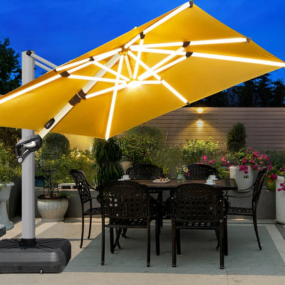 Outdoor Courtyard Umbrella,  with Base,360°Rotation