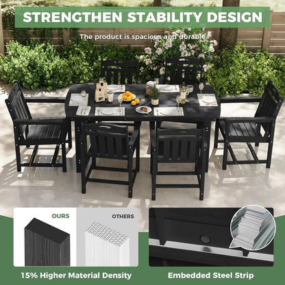 All-Weather 7-Piece Outside Table and 6 Chairs