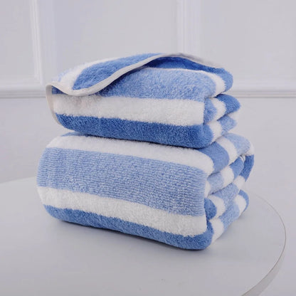 Striped Pattern Towel Set ,Soft Face Towel, Bath Towel Quick Drying Absorbent Towels For Bathroom