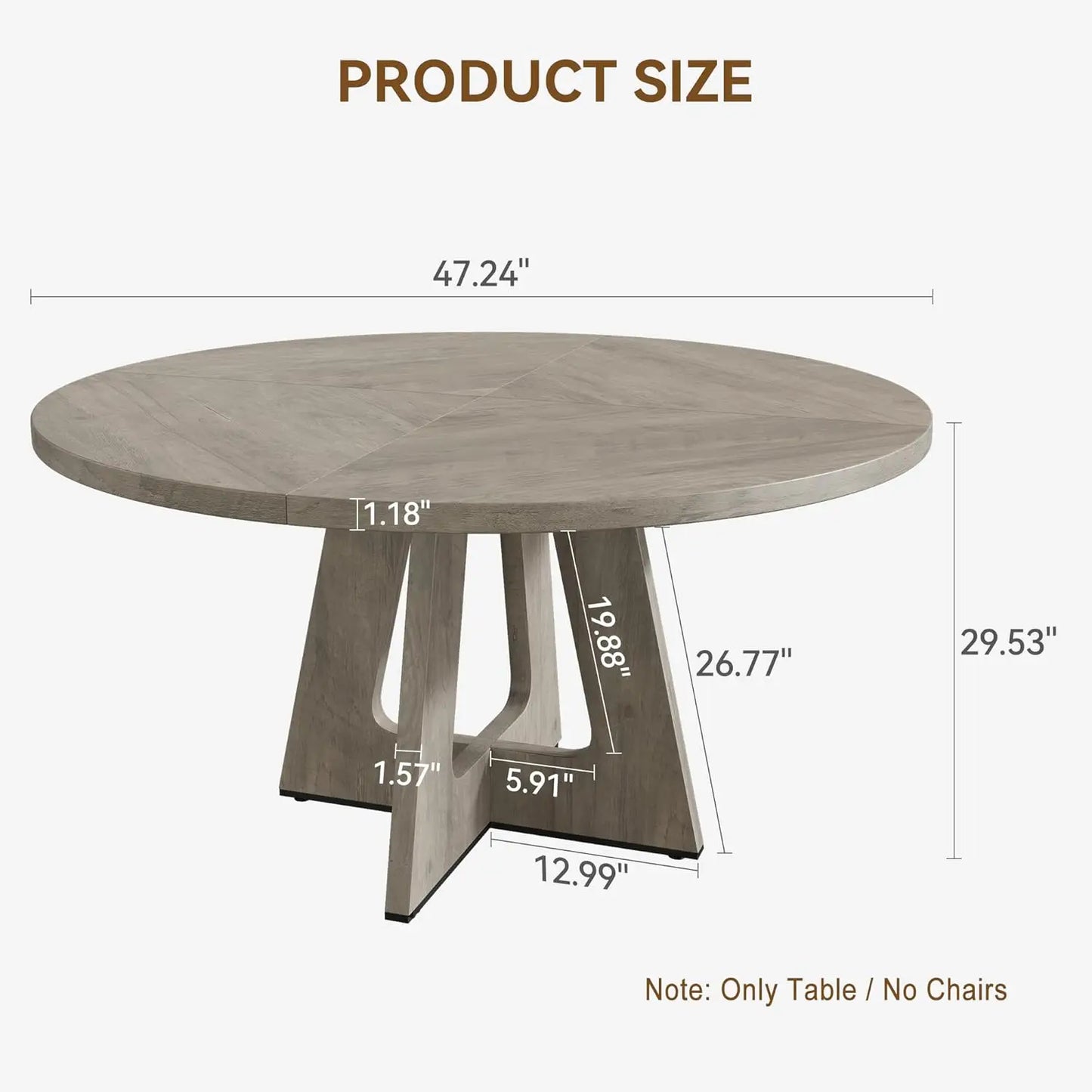 Round Farmhouse Kitchen Dining Table