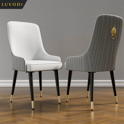 Set of 2 Luxury Microfiber Leather Dining Chairs