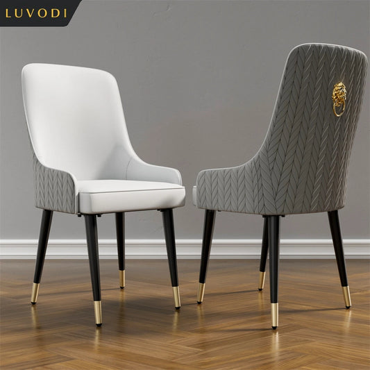 Set of 2 Luxury Microfiber Leather Dining Chairs